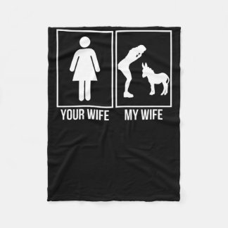 Couverture Polaire Donkey Lover Cadeau| My Wife Love Donkey
