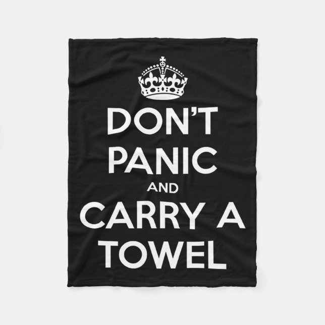 Couverture Polaire Dont Panic And Carry A Towel  (Devant)
