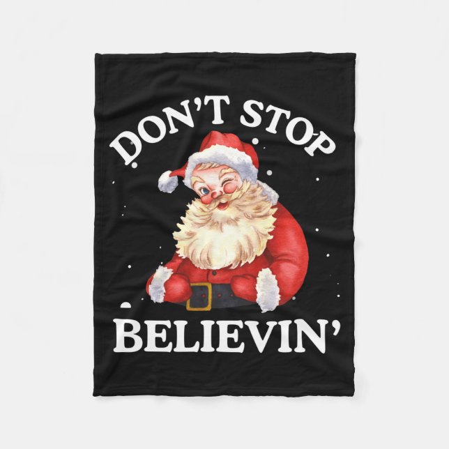 Couverture Polaire Don't Stop Believing Santa Funny Santa Claus Face  (Devant)