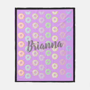 Couverture Polaire Donut pourpre Nom personnalisé Moyenne polaire Bla