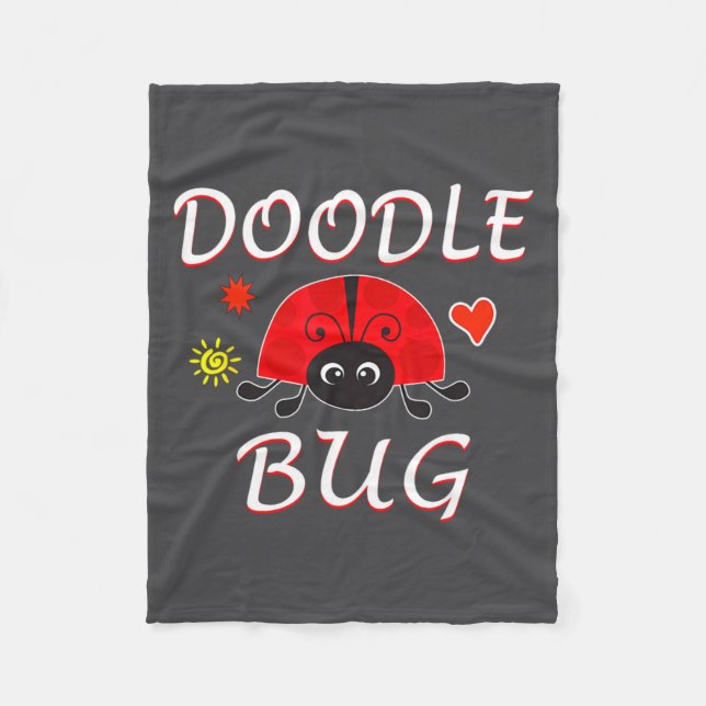 Couverture Polaire Doodle Bug Funny Doodle Ladybug  (Devant)