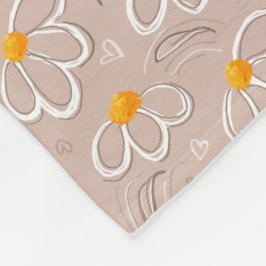 Couverture Polaire Doodle de fleurs joyeuses