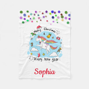 Couverture Polaire Doodle Unicorn personnalisé avec poney