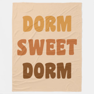 Couverture Polaire Dorm Sweet Dorm Brown Rétro les années 70 Lettres