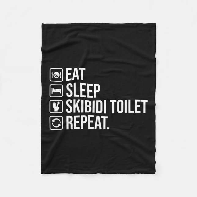 Couverture Polaire Dormir Skibidi Toilet Répéter Funny Skibidi Toil (Devant)