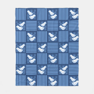 Couverture Polaire Doses et neige Hiver bleu polaire Blanche