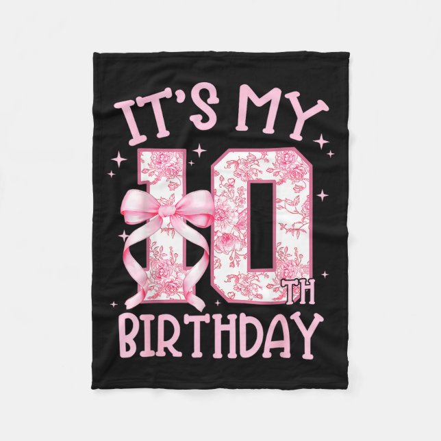 Couverture Polaire Double Digits Birthday Girl 10th Birthday Coquette (Devant)