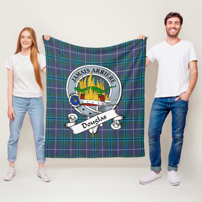 Couverture Polaire Douglas Moderne Clan Badge Tartan Plaid (En situation)