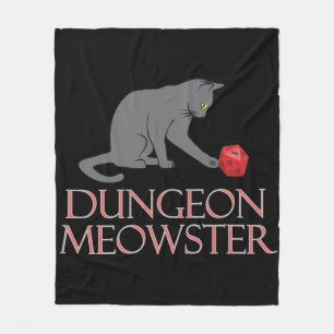 Couverture Polaire Doungeon Meowster Drôle RPG Chat avec dés