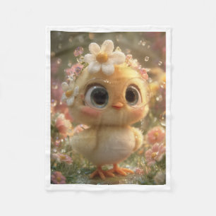 Couverture Polaire Doux bébé poussin avec fleurs et lunettes couvertu
