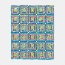 Doux Carré Granny Retro Moderne Bleu Citron