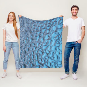 Couverture Polaire Doux gouttes de pluie sur verre bleu