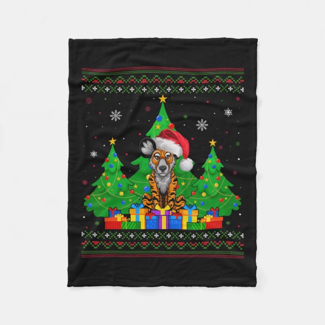 Couverture Polaire Doux moche arbre de Noël Santa Hat Africain Wild (Devant)