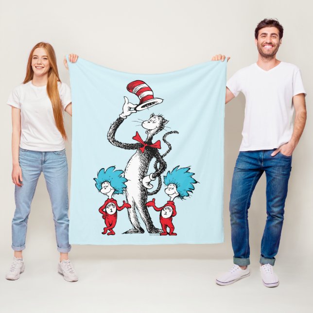 Couverture Polaire Dr Seuss | Chat dans le Casquette, Chose un & Chos (En situation)