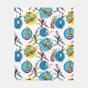 Couverture Polaire Dr. Seuss   Personnages au crayon motif