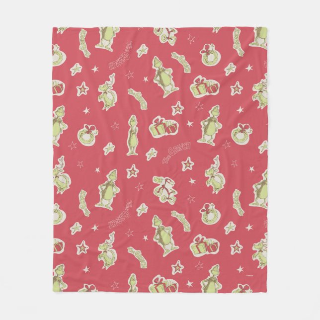 Couverture Polaire Dr Seuss | The Grinch | Motif de Noël rouge (Devant)