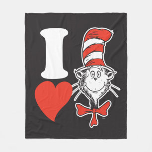 Couverture Polaire Dr. Seuss Valentine I Heart The Cat in the Hat