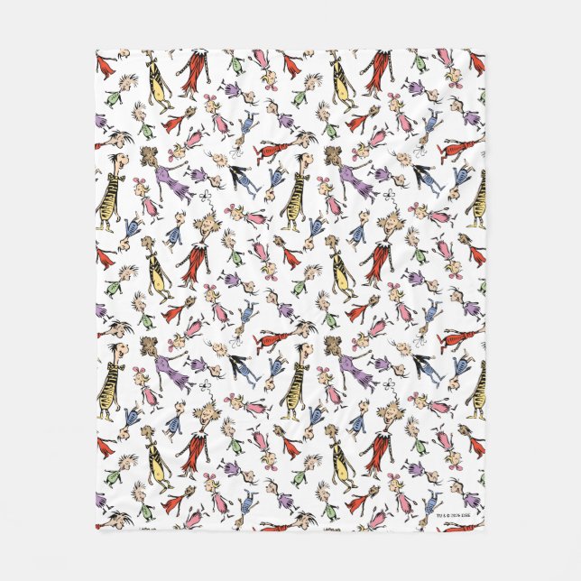 Couverture Polaire Dr. Seuss Whoville Characters Festive Pattern (Devant)