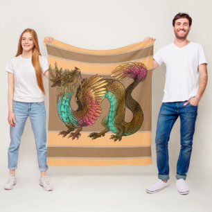 Couverture Polaire Dragon à plumes