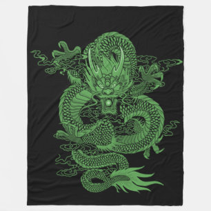 Couverture Polaire Dragon chinois d'empereur de jade