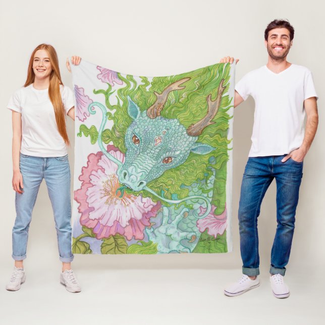 Couverture Polaire Dragon de nectar floral (En situation)