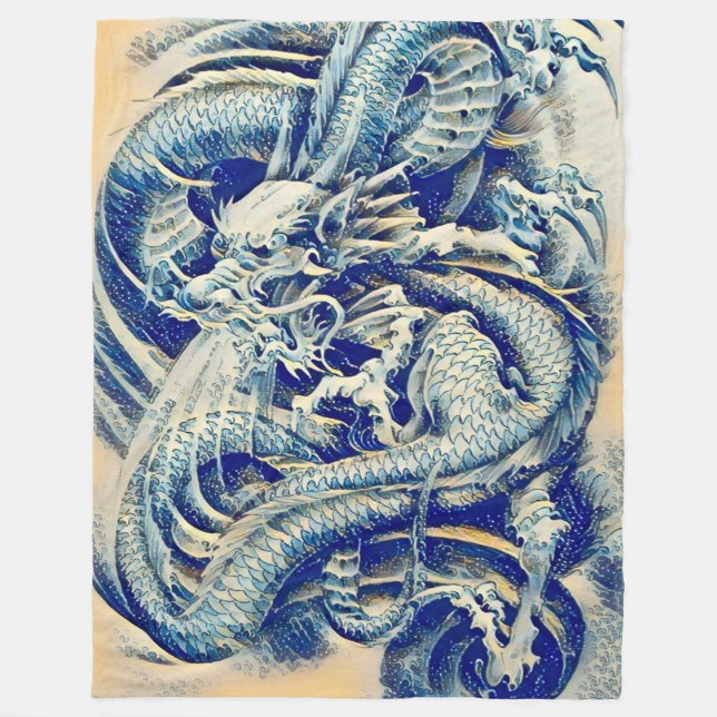 Couverture Polaire Dragon d'eau chinois (Devant)