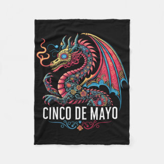 Couverture Polaire Dragon drôle Cinco De Mayo Crâne de Sucre Fleur Me