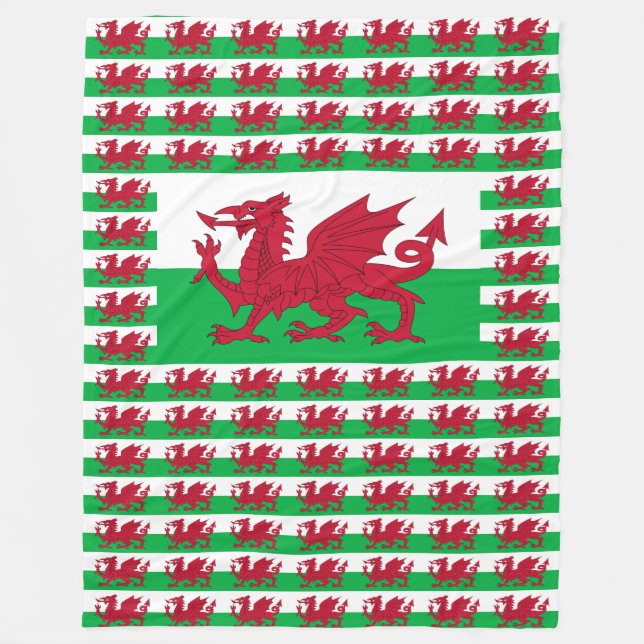 Couverture Polaire Dragon gallois ~ Drapeau du Pays de Galles (Devant)