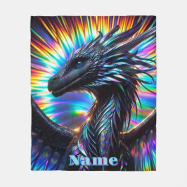 Couverture Polaire Dragon Iridescendant avec un Arrière - plan dynami