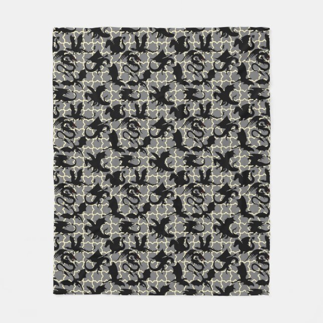 Couverture Polaire Dragon motif 01.wx4x4.bleu Gris BG (Devant)