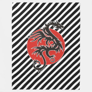 Couverture Polaire Dragon Sun - noir rouge blanc + vos idées