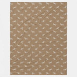 Couverture Polaire Dragonflies Brown à la crème