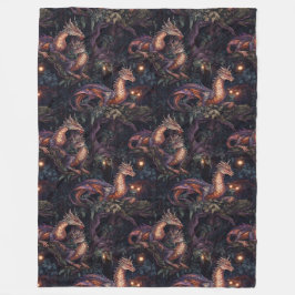 Couverture Polaire Dragons pourpres perchés dans les arbres