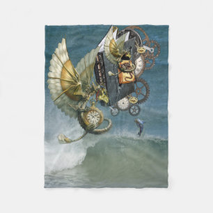 Couverture Polaire Dragons Steampunk & Dauphins Panneau Mur Art