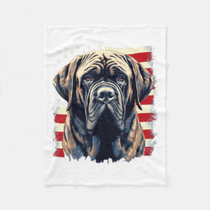 Couverture Polaire Drapeau 4 juillet-nous Mastiff Chien anglais _1