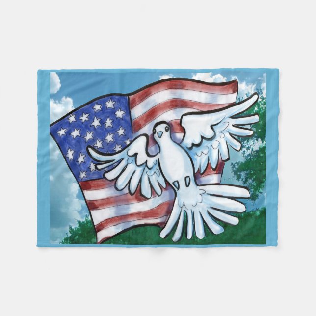 Couverture Polaire Drapeau américain (Devant (Horizontal))