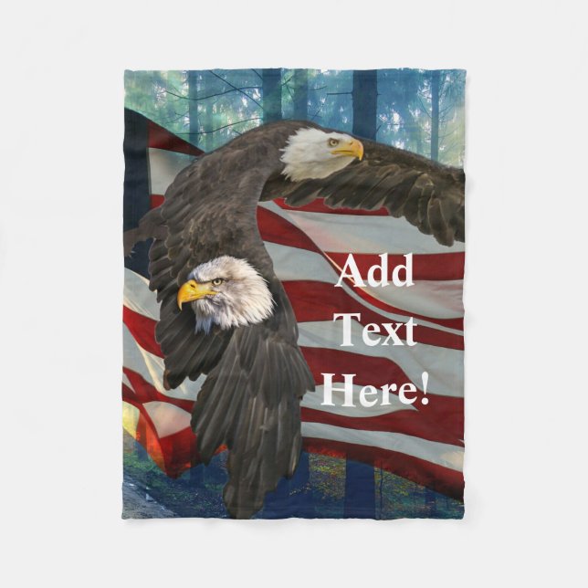 Couverture Polaire Drapeau américain Bald Eagle (Devant)