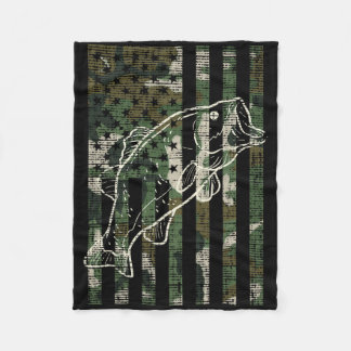 Couverture Polaire Drapeau américain camouflage pêche poisson B patri