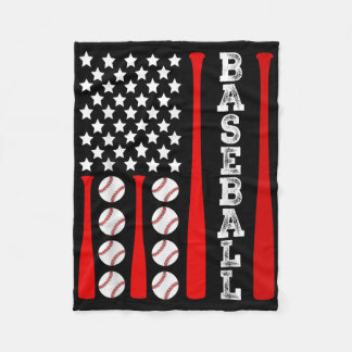 Couverture Polaire Drapeau américain de baseball patriotique - Base V
