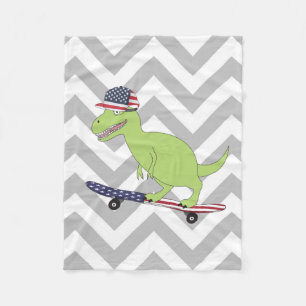 Couverture Polaire Drapeau américain Dinosaure Skate