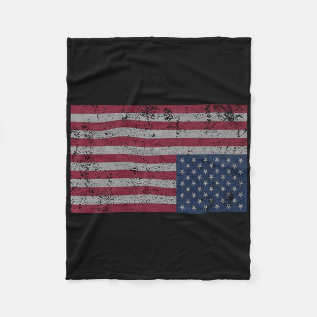 Couverture Polaire Drapeau Américain Distress Vers Le Bas États-Unis (Devant)