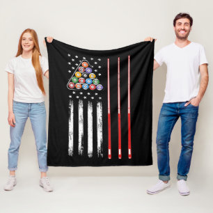Couverture Polaire Drapeau américain du joueur de pool