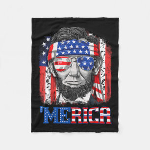 Couverture Polaire Drapeau américain féminin Lincoln 4 juillet Merica