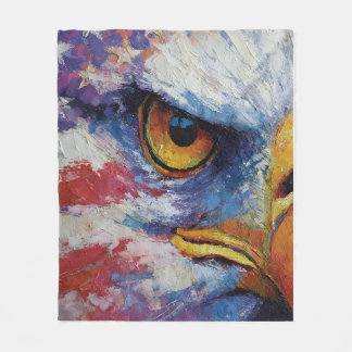 Couverture Polaire Drapeau américain patriotique abstrait aigle chauv