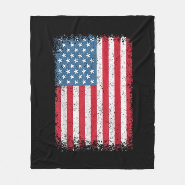 Couverture Polaire Drapeau Américain Patriotique Pour Hommes Femmes E (Devant)