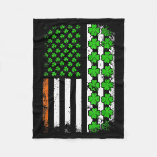 Couverture Polaire Drapeau américain patriotique trèfle jour de la sa
