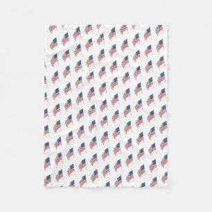 Couverture Polaire Drapeau américain patriotique vintage au vent