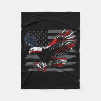 Couverture Polaire Drapeau américain rétro Aigle Fête de l'indépendan