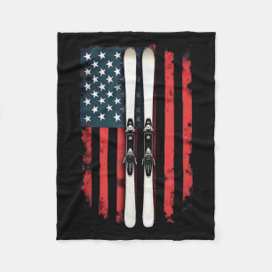 Couverture Polaire Drapeau américain Ski alpin _6