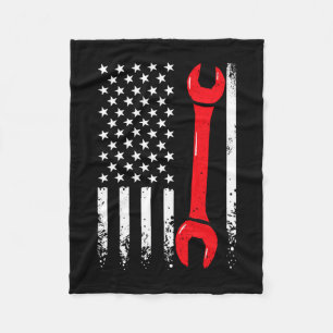 Couverture Polaire Drapeau américain vintage Usa clé 4 juillet